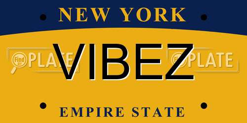 VIBEZ New York License Plate