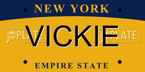 VICKIE New York License Plate