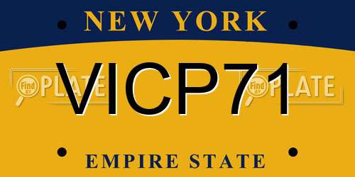 VICP71 New York License Plate