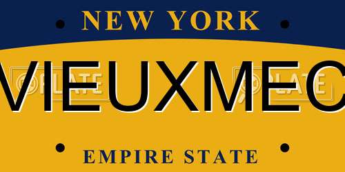 VIEUXMEC New York License Plate