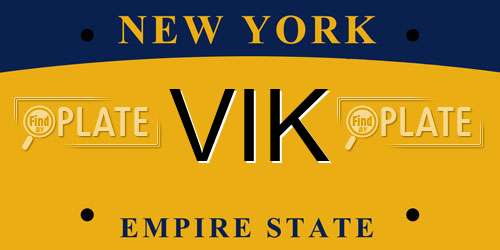 VIK New York License Plate