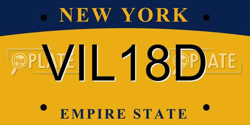 VIL18D New York License Plate