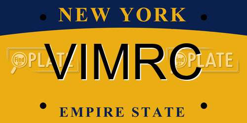 VIMRC New York License Plate