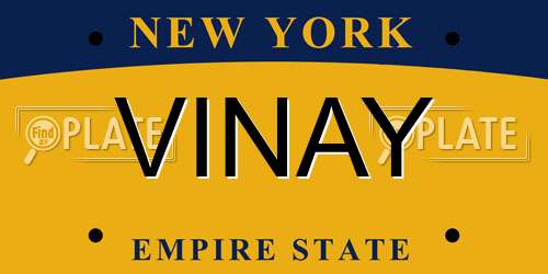 VINAY New York License Plate