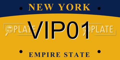 VIP01 New York License Plate