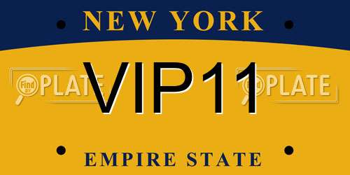 VIP11 New York License Plate