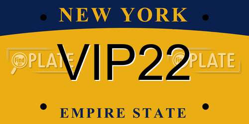 VIP22 New York License Plate