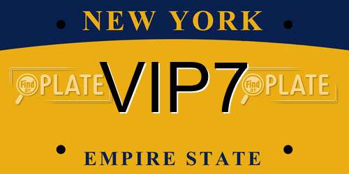 VIP7 New York License Plate