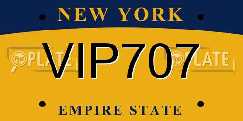VIP707 New York License Plate