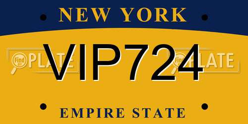 VIP724 New York License Plate