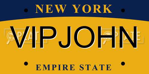 VIPJOHN New York License Plate