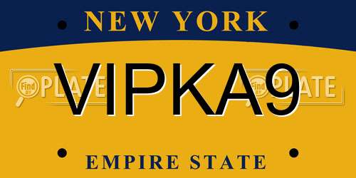 VIPKA9 New York License Plate