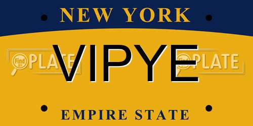 VIPYE New York License Plate