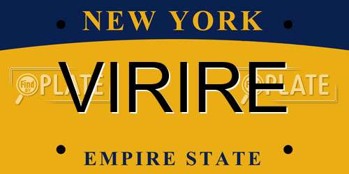 VIRIRE New York License Plate