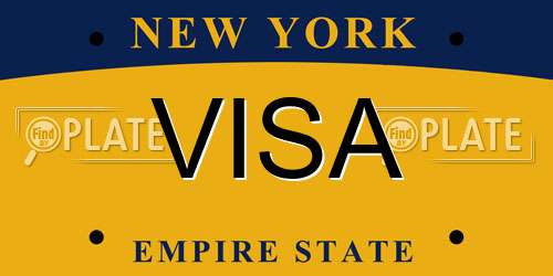 VISA New York License Plate