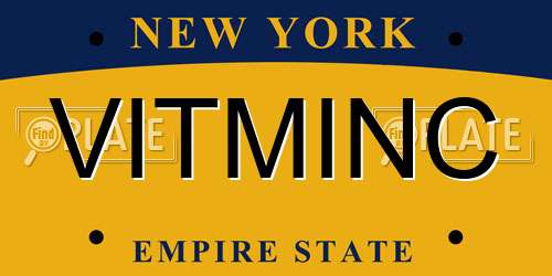 VITMINC New York License Plate