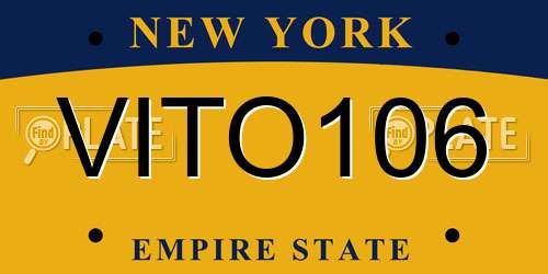 VITO106 New York License Plate