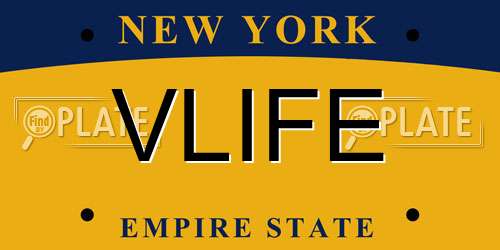 VLIFE New York License Plate