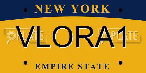 VLORA1 New York License Plate