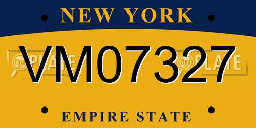 VM07327 New York License Plate