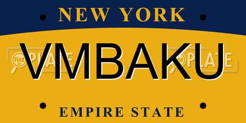 VMBAKU New York License Plate