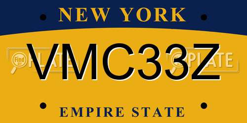 VMC33Z New York License Plate