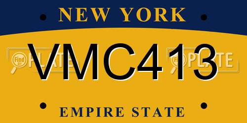 VMC413 New York License Plate