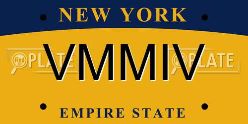 VMMIV New York License Plate