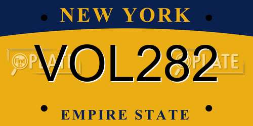 VOL282 New York License Plate
