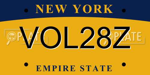 VOL28Z New York License Plate