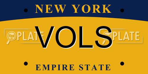 VOLS New York License Plate
