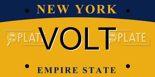 VOLT New York License Plate