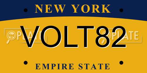 VOLT82 New York License Plate