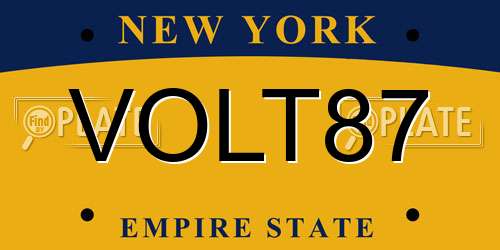 VOLT87 New York License Plate