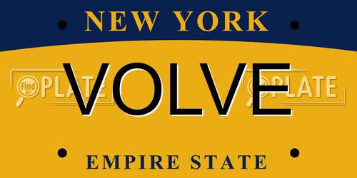VOLVE New York License Plate