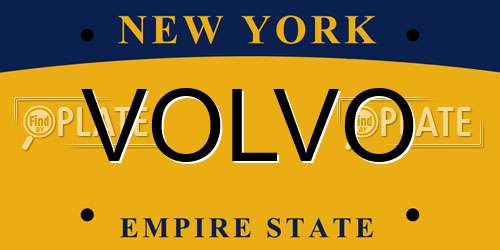 VOLVO New York License Plate