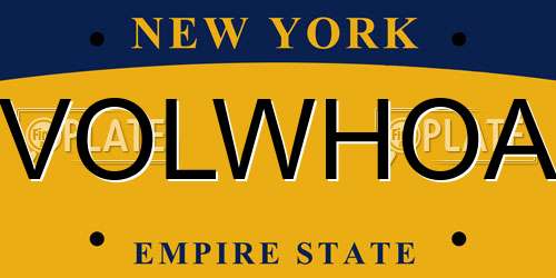 VOLWHOA New York License Plate