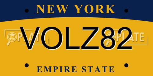 VOLZ82 New York License Plate