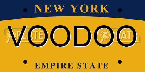 VOODOO New York License Plate