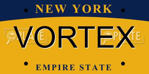 VORTEX New York License Plate