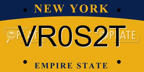 VR0S2T New York License Plate