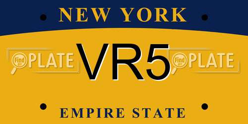 VR5 New York License Plate