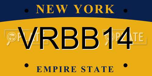 VRBB14 New York License Plate