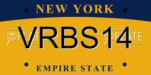 VRBS14 New York License Plate
