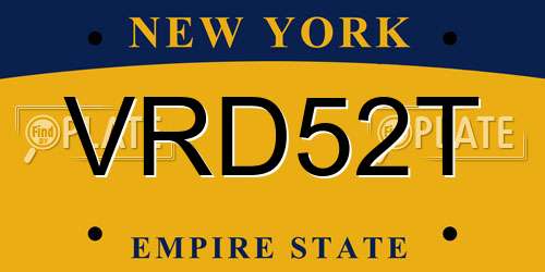 VRD52T New York License Plate