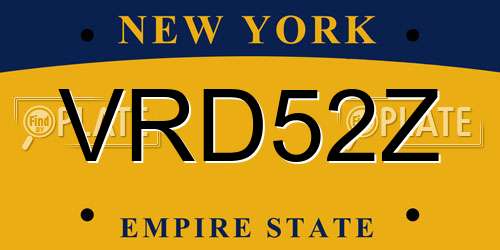 VRD52Z New York License Plate