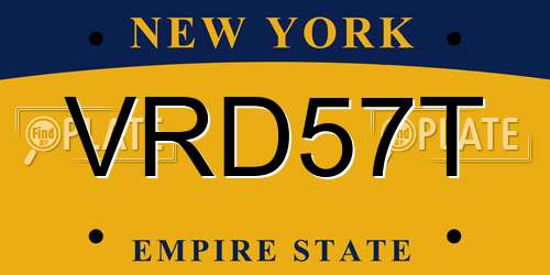 VRD57T New York License Plate