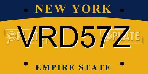 VRD57Z New York License Plate