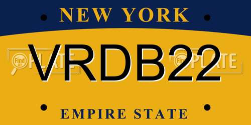 VRDB22 New York License Plate