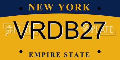 VRDB27 New York License Plate
